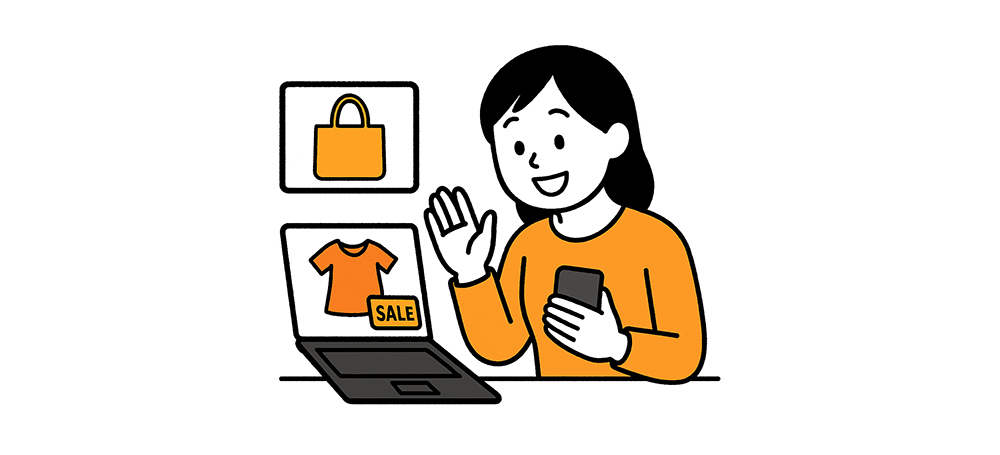 買い物中の人