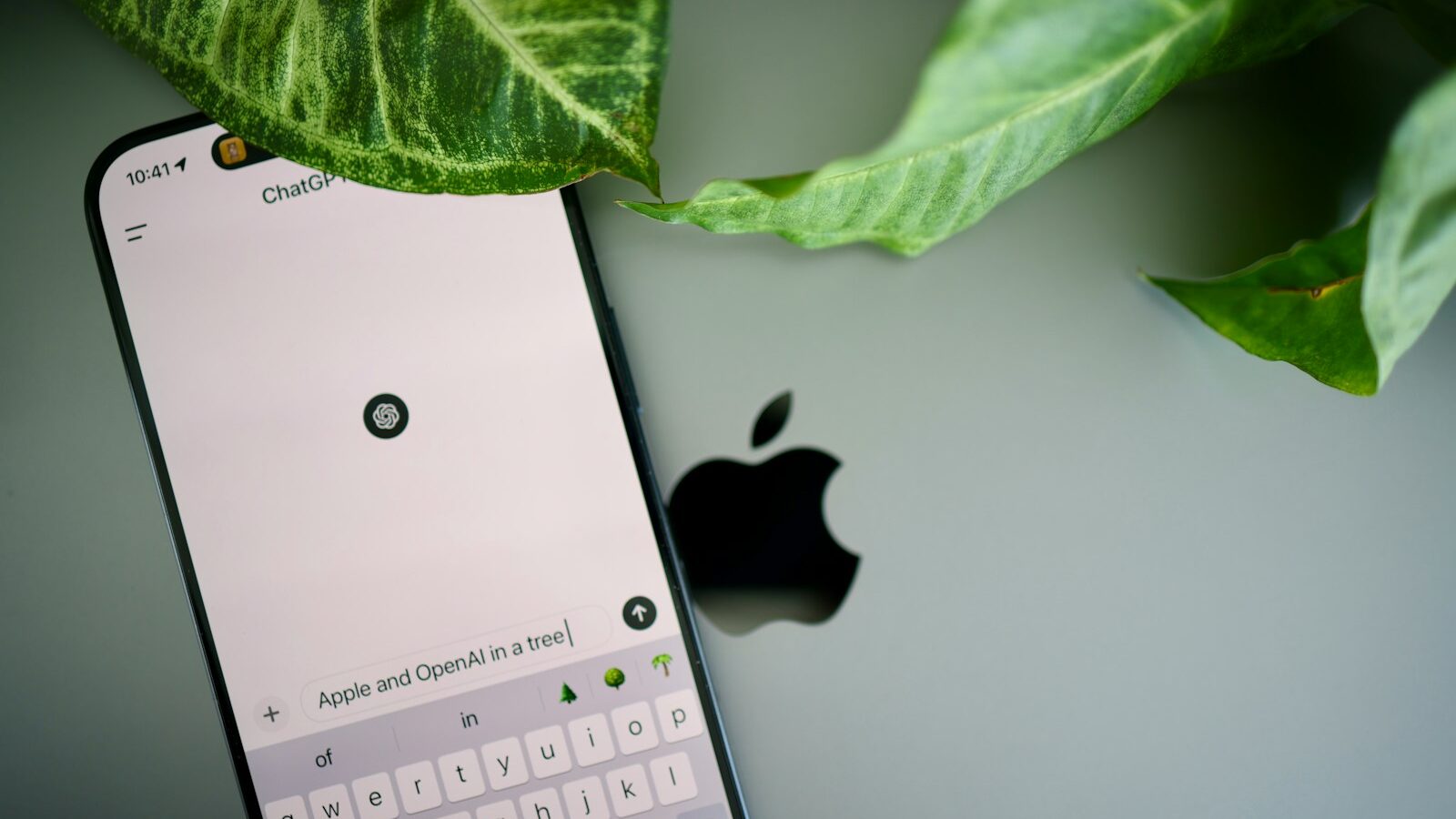 a cell phone sitting next to a green leaf