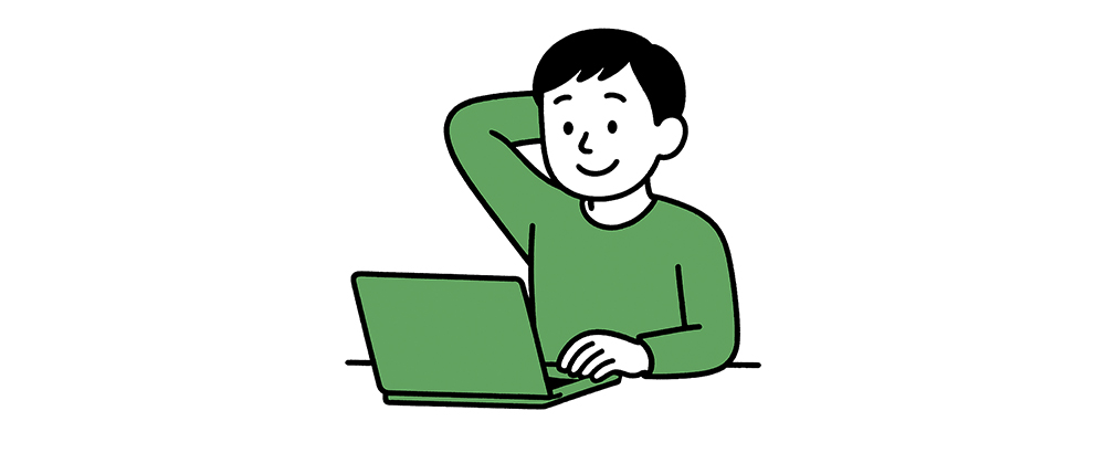 PCで楽に働いている人