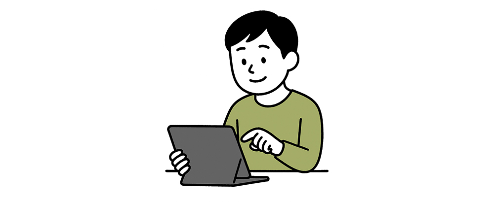 iPadで仕事する人